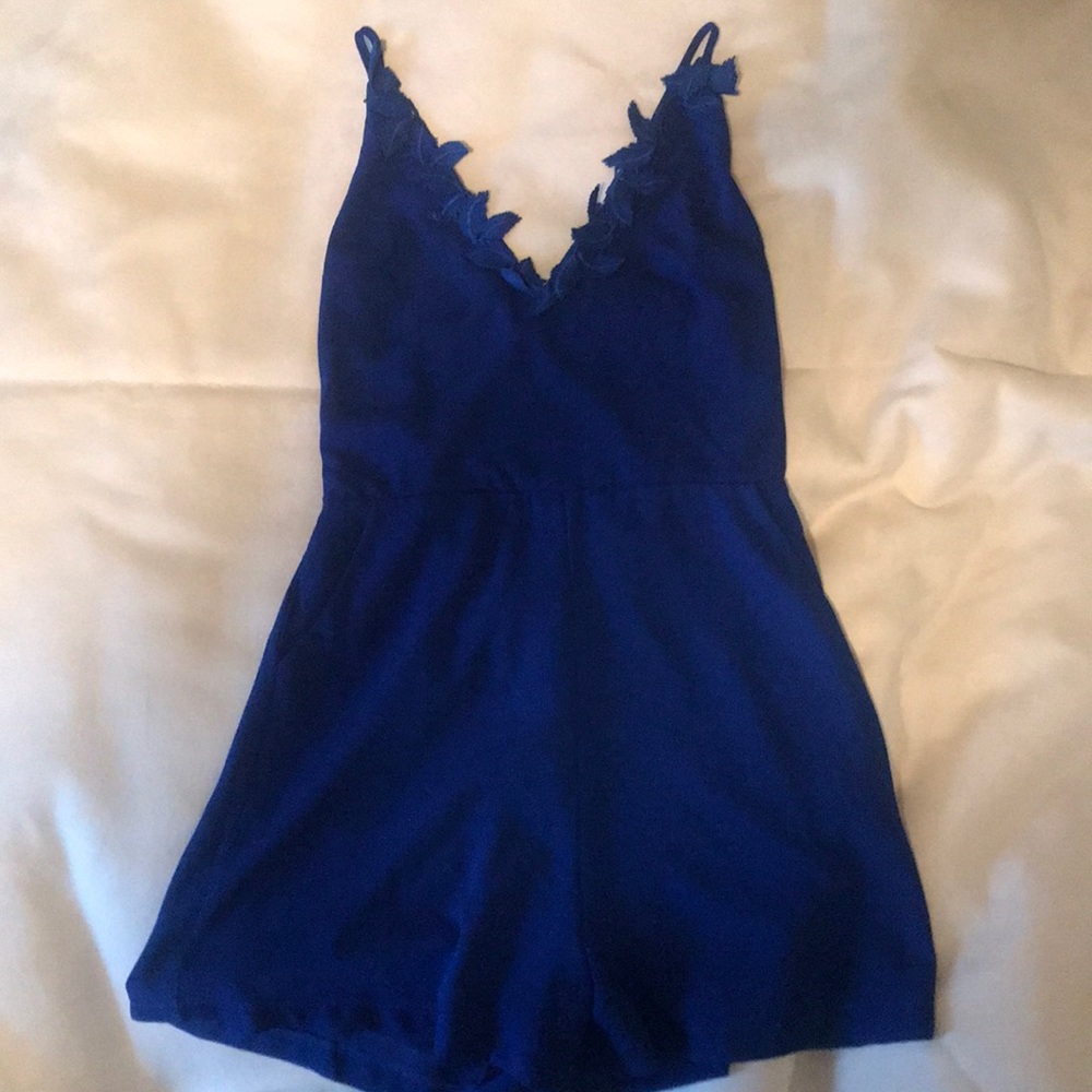 Royal blue romper with detailed top